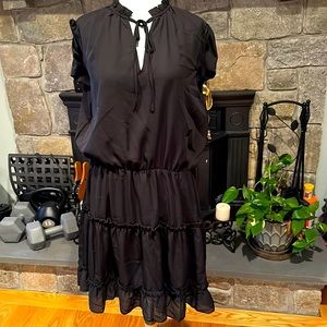 Simple black ruffle dress